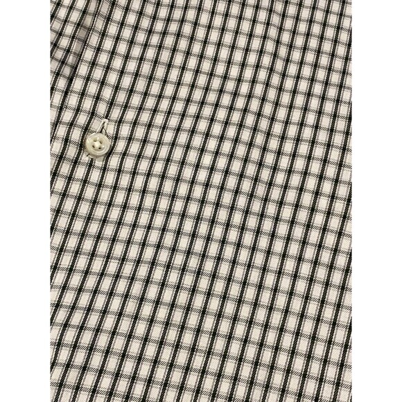 Ermenegildo Zegna Button Down Shirt Dark Green & Gray Plaid Size 42 / 16 1/2 - Picture 3 of 10